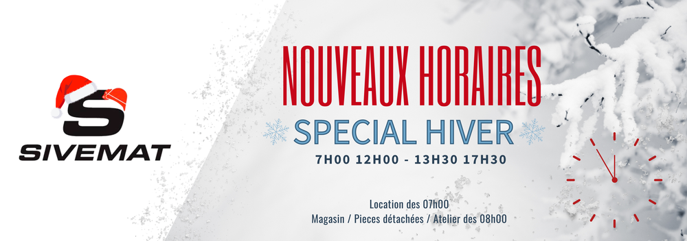 NOUVEAUX HORAIRES - HIVER 2022